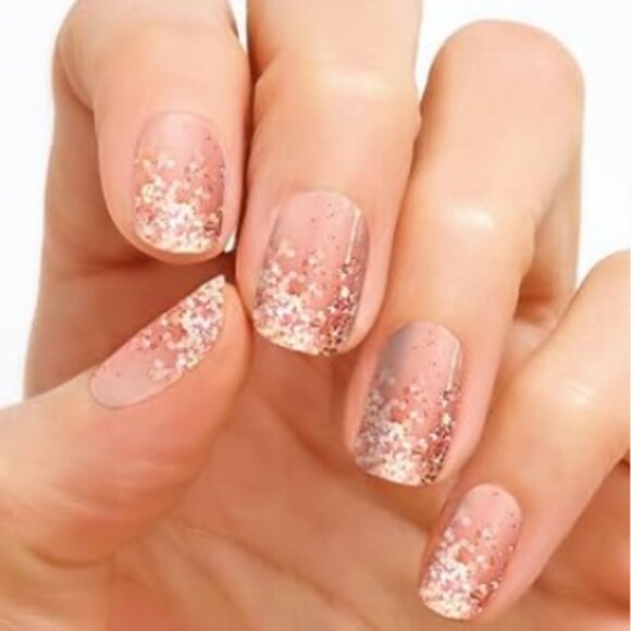 Color Street Coming Up Rose Gold 100% Real Nail Polish Nail Overlay Strips - Picture 2 of 3